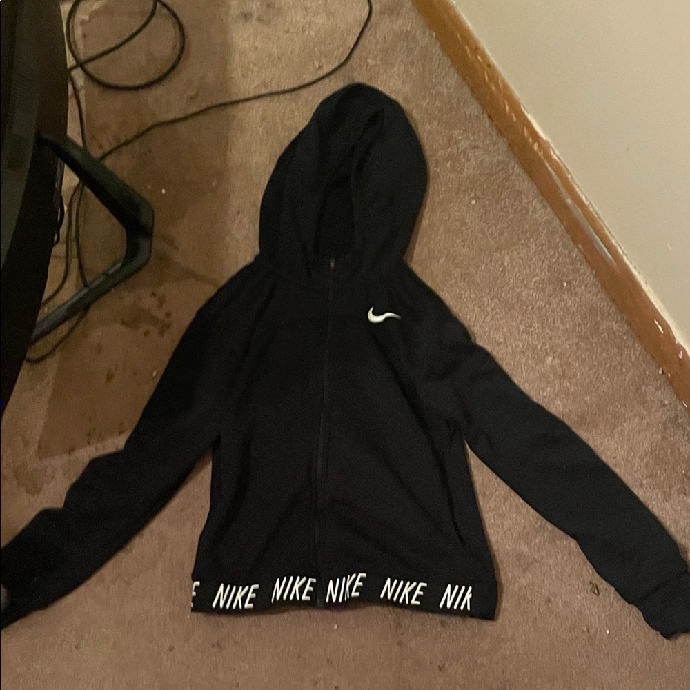 Nike Black Hoodie with Logo and Branding